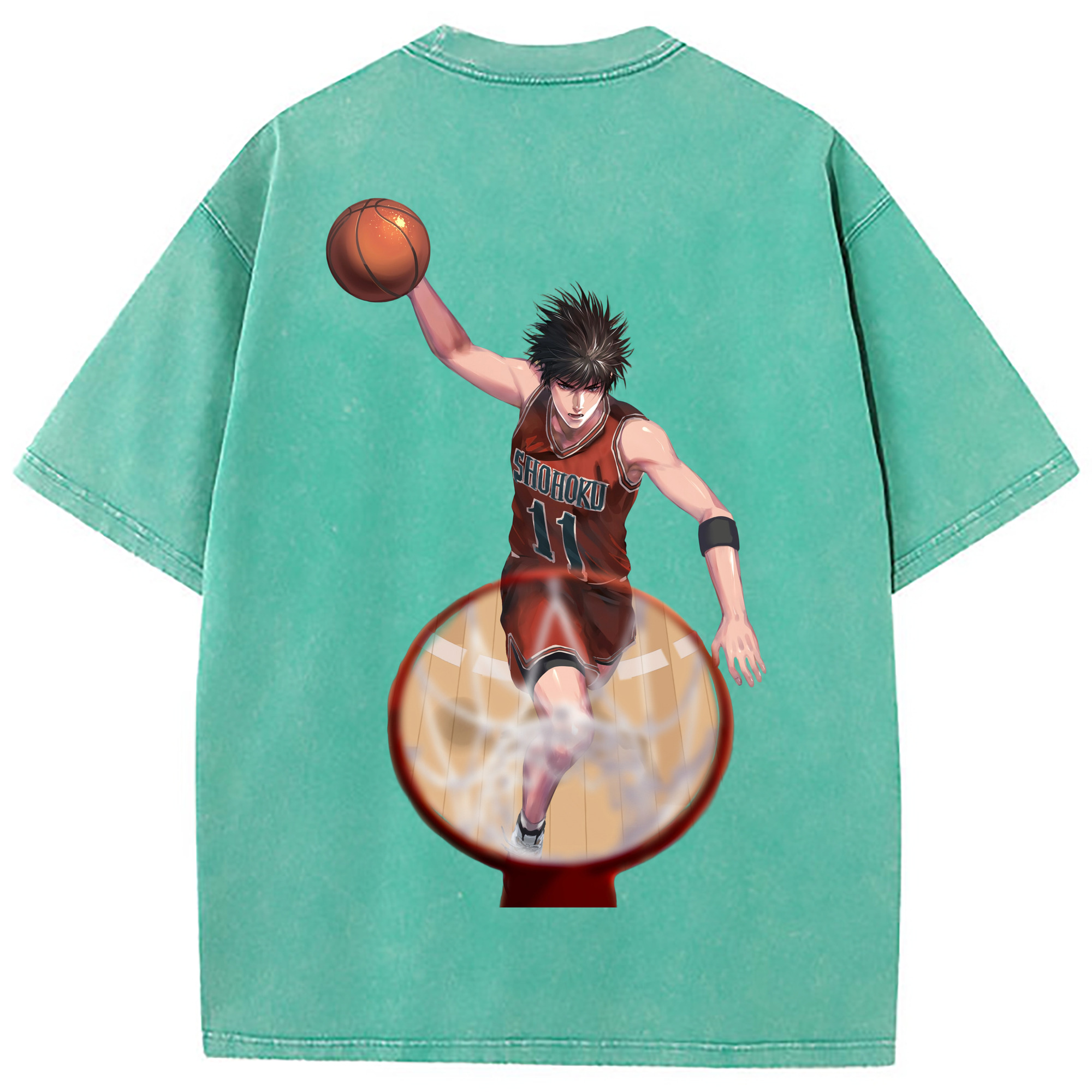 （画像用） SLAM DUNK／スラムダンク 綿100% ヴィンテージ風 半袖Tシャツ（背面プリント）